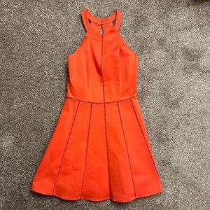 Parker Women's Sleeveless A-Line Knee Length Dress, Red/Orange Color, Size M